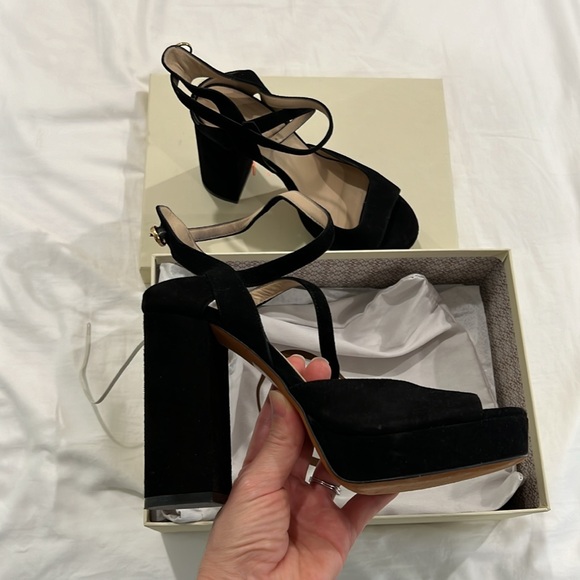 M. Gemi The Notte Nuova in black suede platform heel - Picture 8 of 9